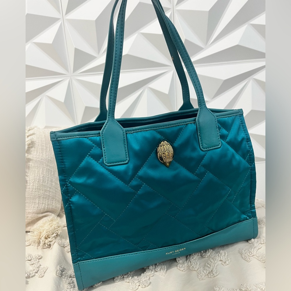 Kurt Geiger Teal Quilted Tote Bag (Shopper Bag)